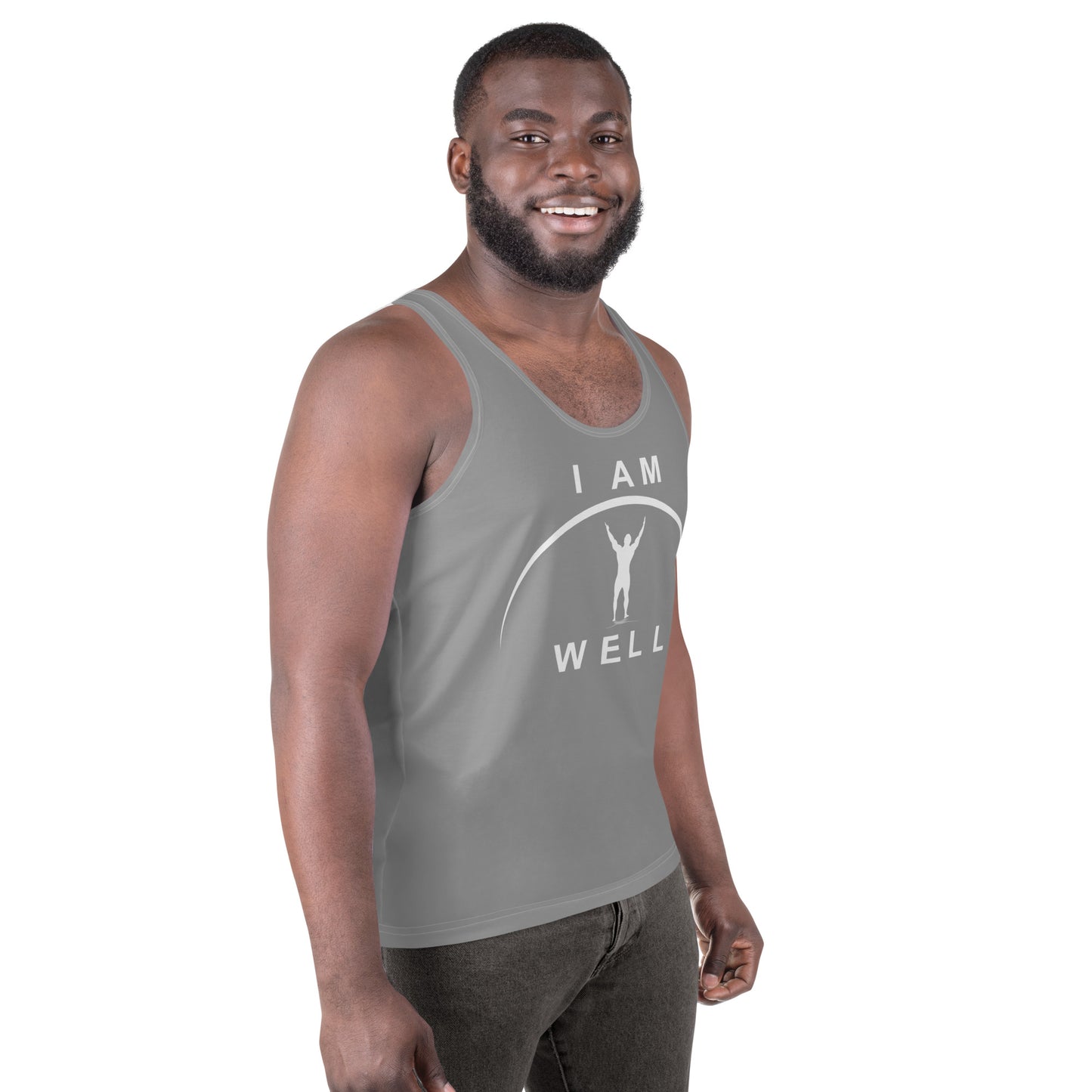 I AM WELL Men's Tank Top - Grey w/ White Logo