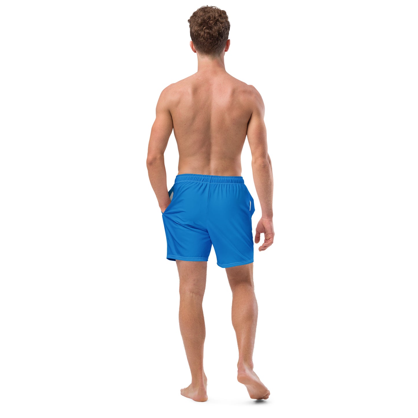 I AM WELL Men's Swim Trunks - Blue w/ White Logo