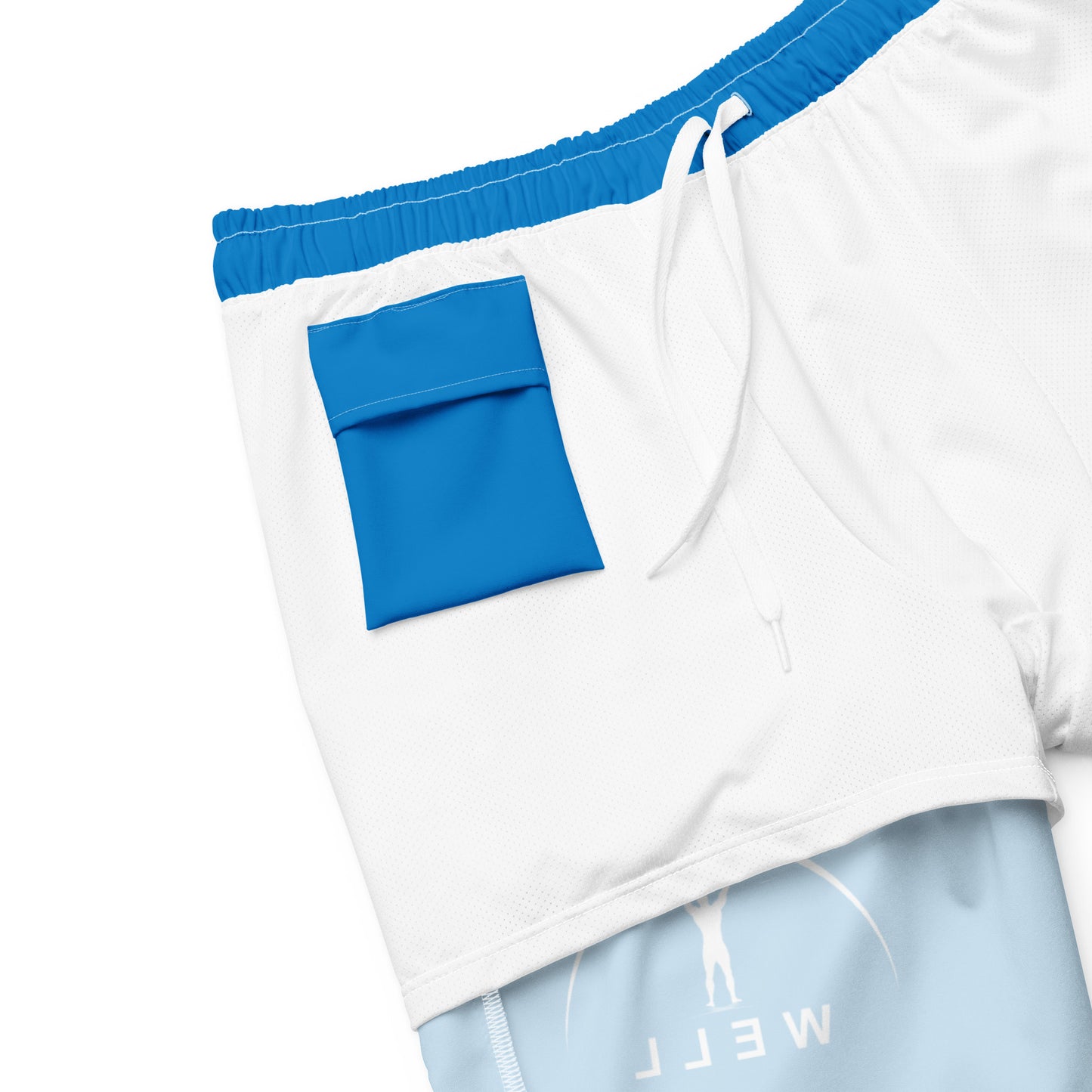 I AM WELL Men's Swim Trunks - Blue w/ White Logo