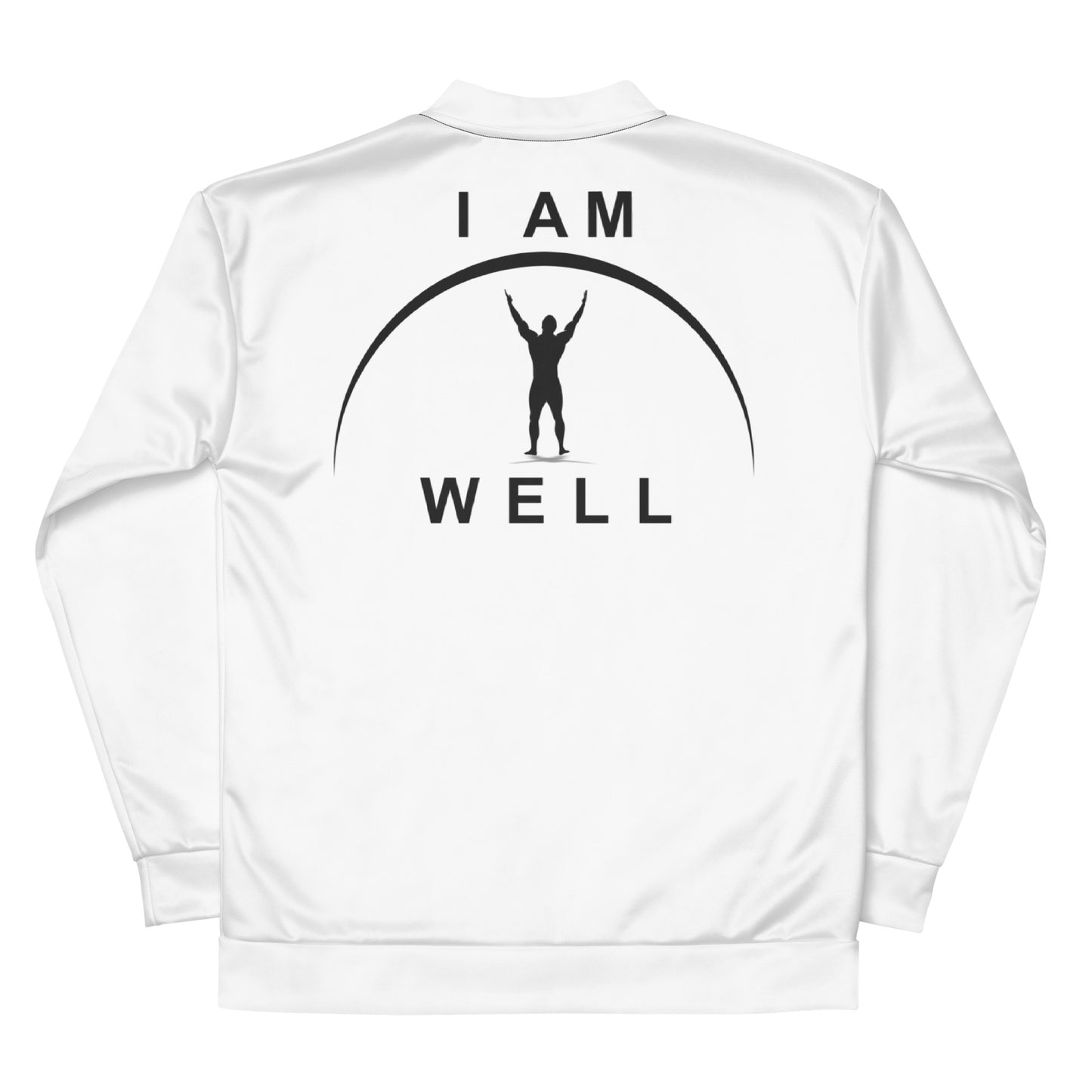 I AM WELL Men's Bomber Jacket - White w/ Black Logo