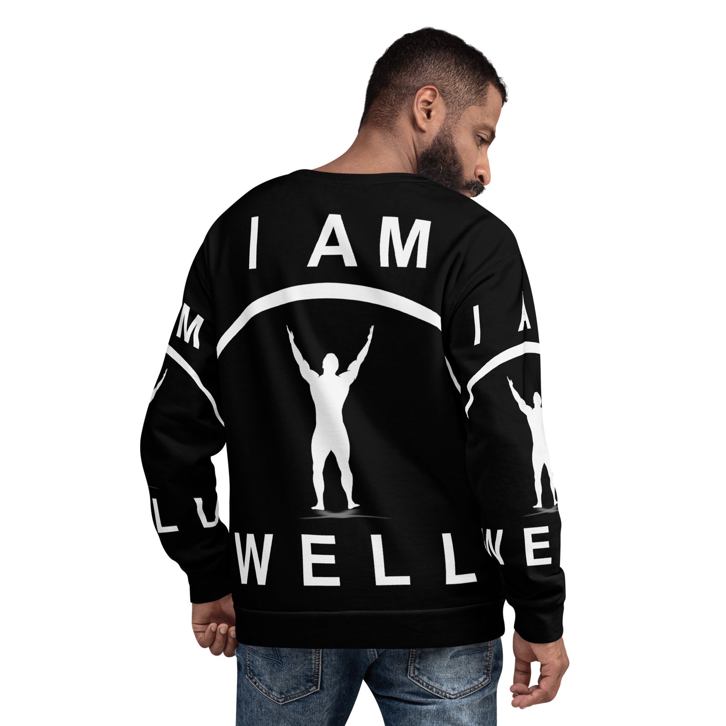 I AM WELL Men's Big Logo Sweatshirt - White w/ Black Logo