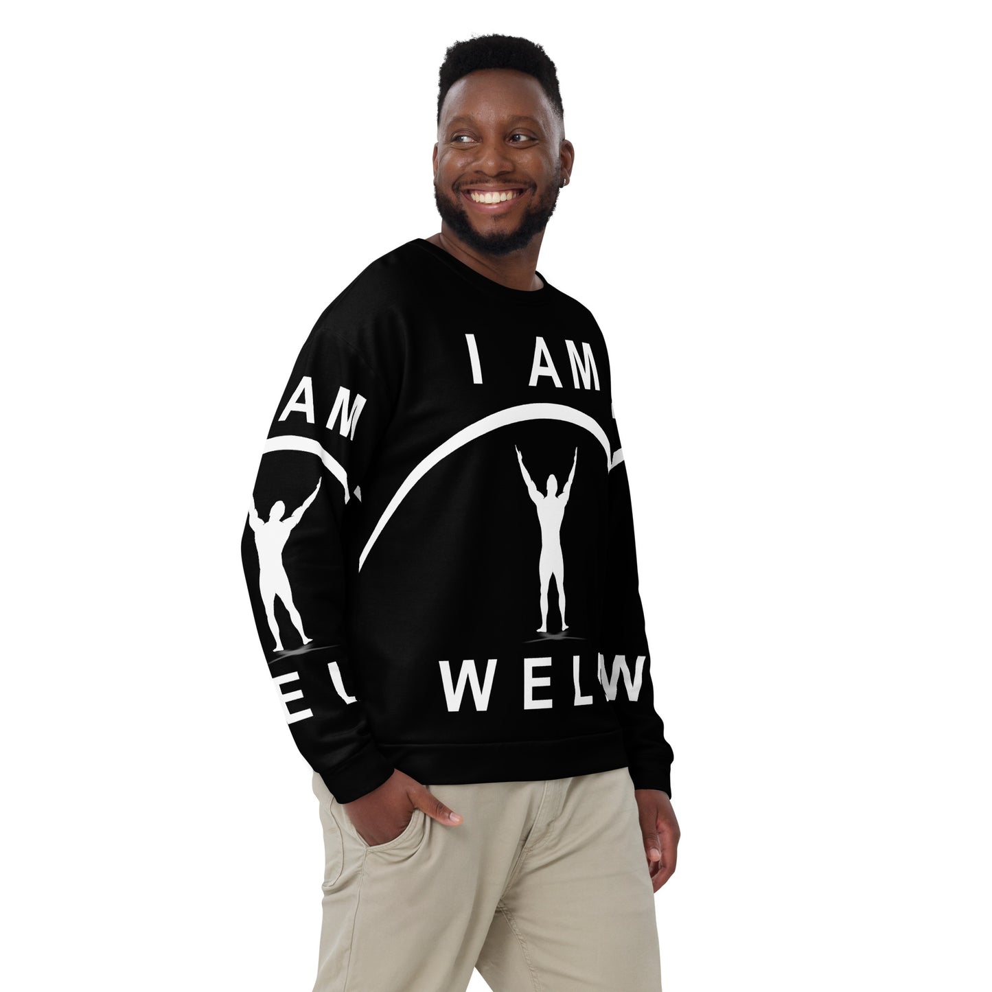 I AM WELL Men's Big Logo Sweatshirt - White w/ Black Logo