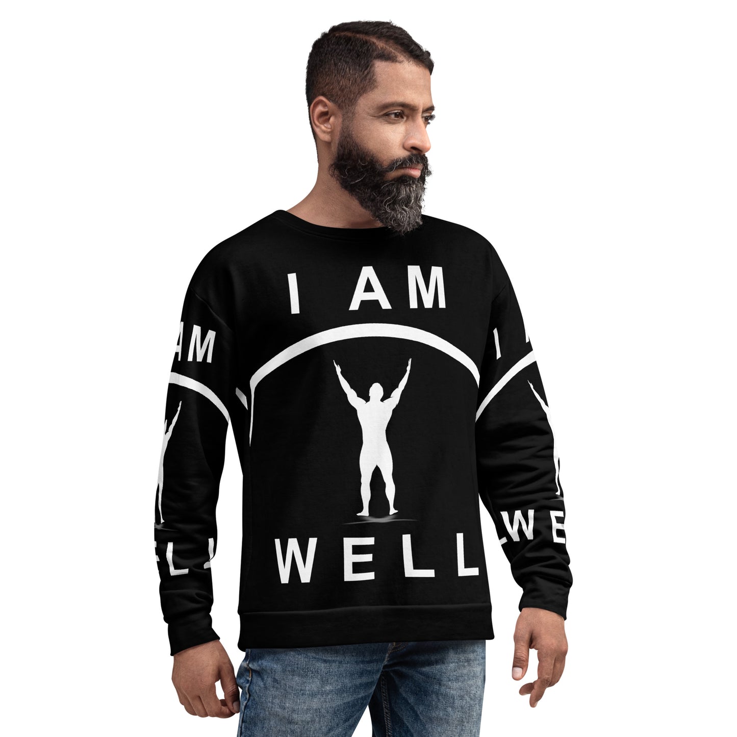 I AM WELL Men's Big Logo Sweatshirt - White w/ Black Logo