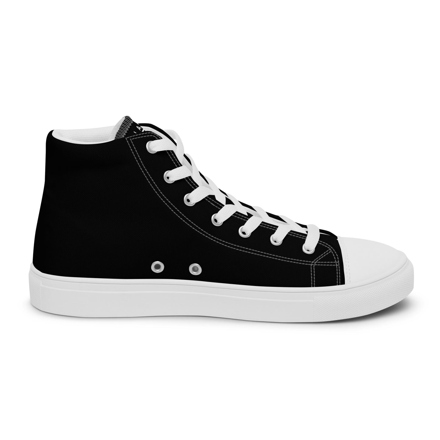 I AM WELL Men’s High Top Canvas Shoes - White and Black w/ White Logo