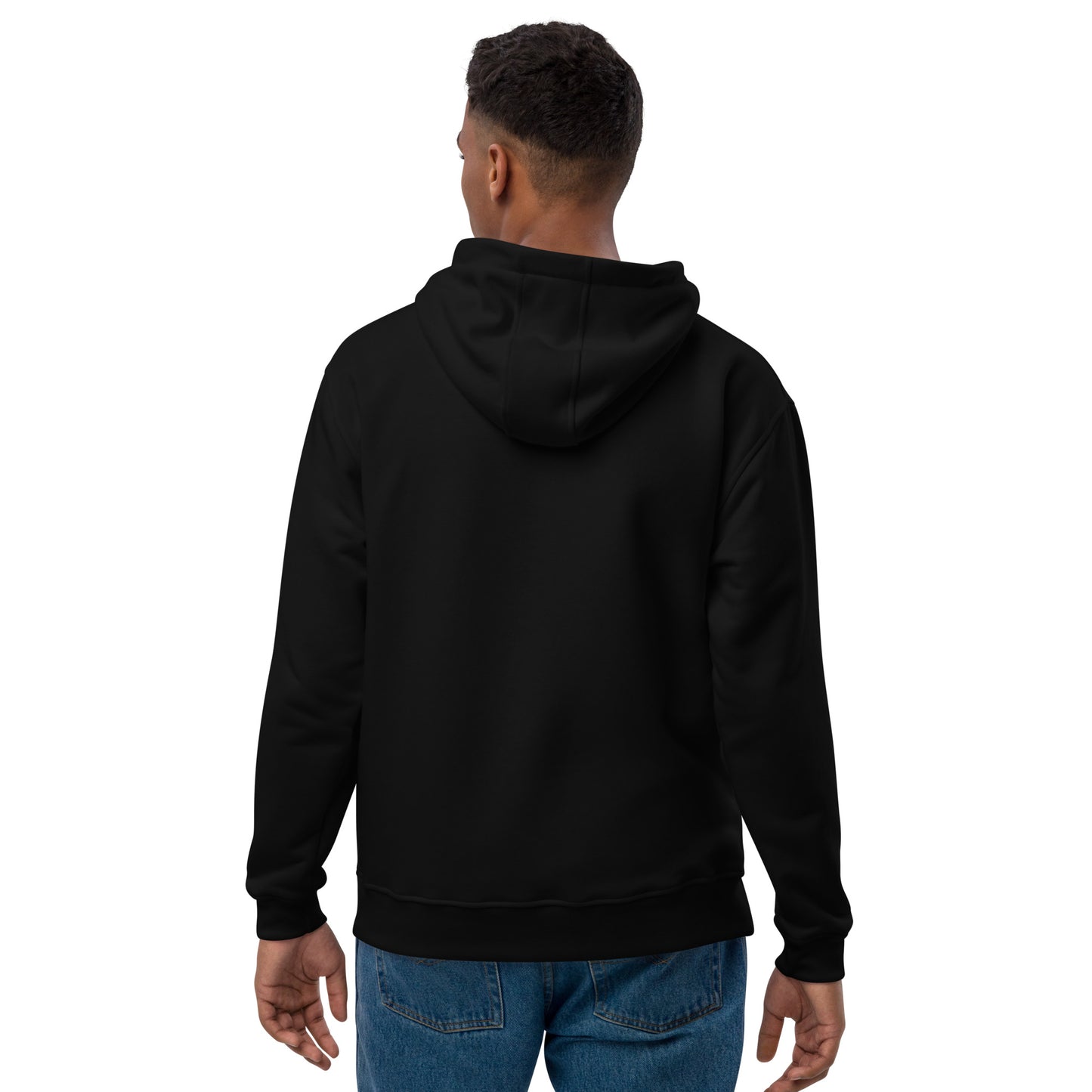 I AM WELL Men's Premium Eco Hoodie - Black w/ White Embroidered Logo