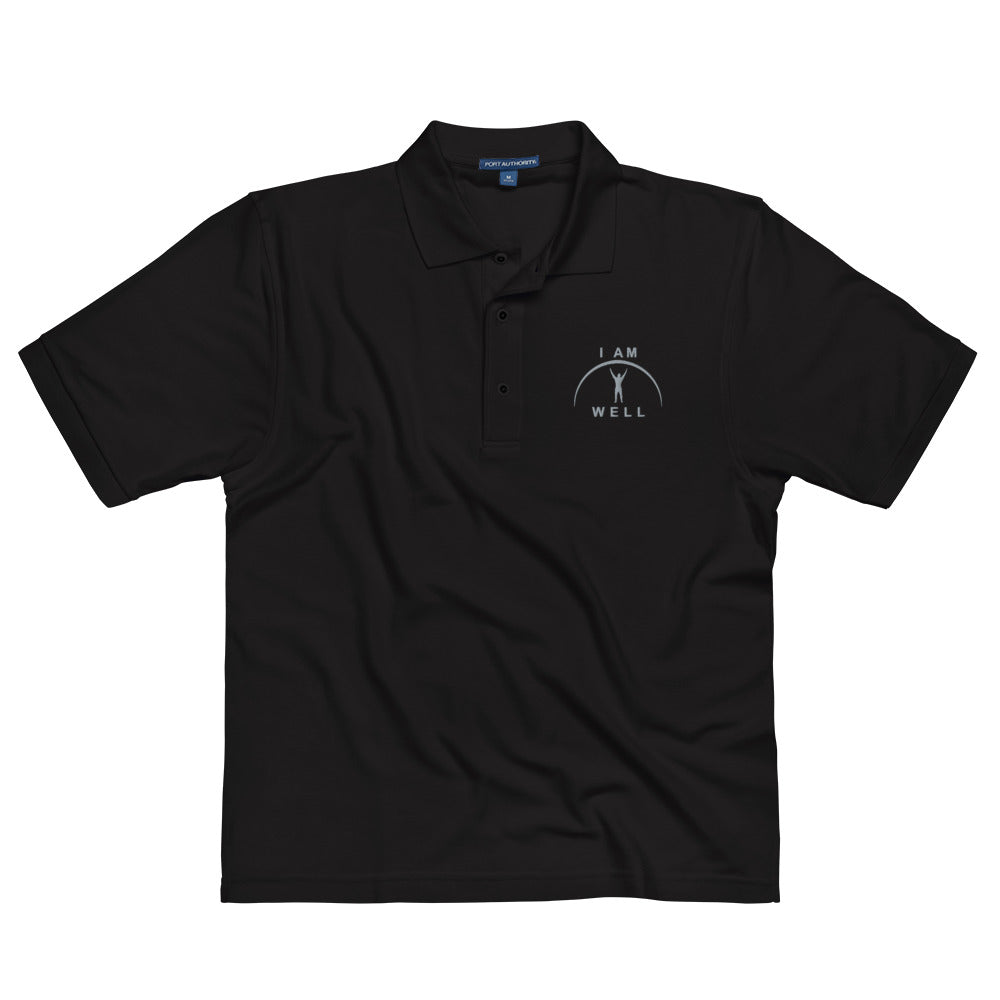 I AM WELL Men's Polos Grey Embroidered Logo (multiple color options)