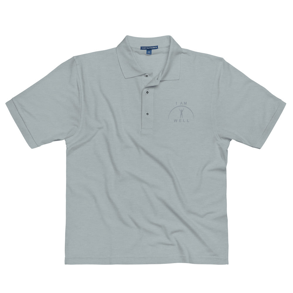 I AM WELL Men's Polos Grey Embroidered Logo (multiple color options)