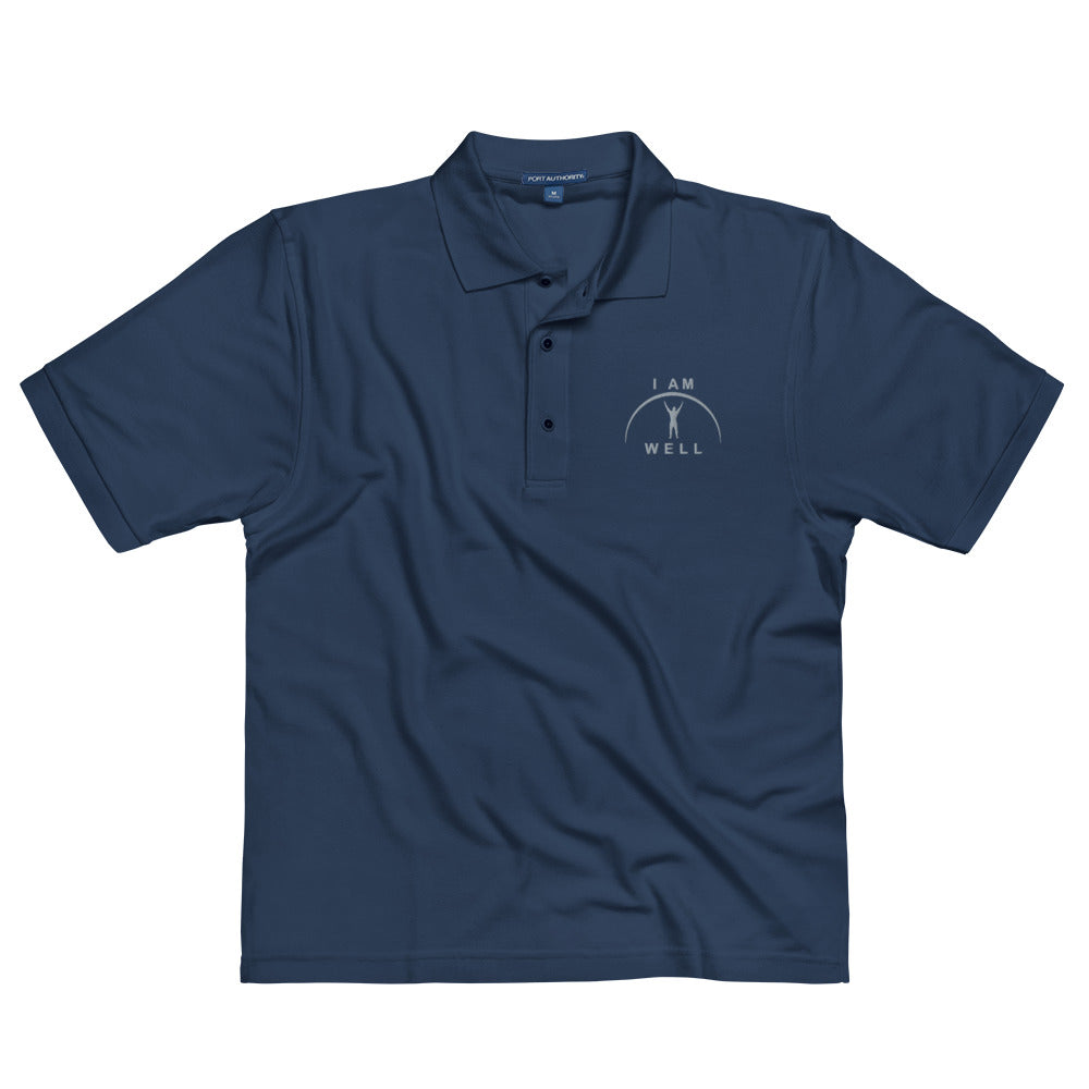 I AM WELL Men's Polos Grey Embroidered Logo (multiple color options)