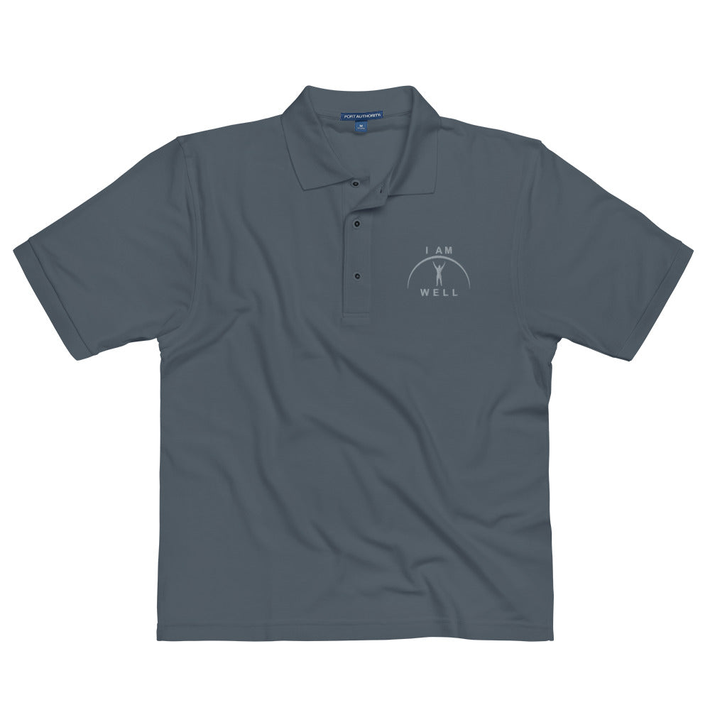 I AM WELL Men's Polos Grey Embroidered Logo (multiple color options)