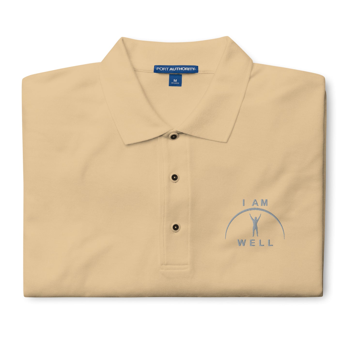 I AM WELL Men's Polos Grey Embroidered Logo (multiple color options)