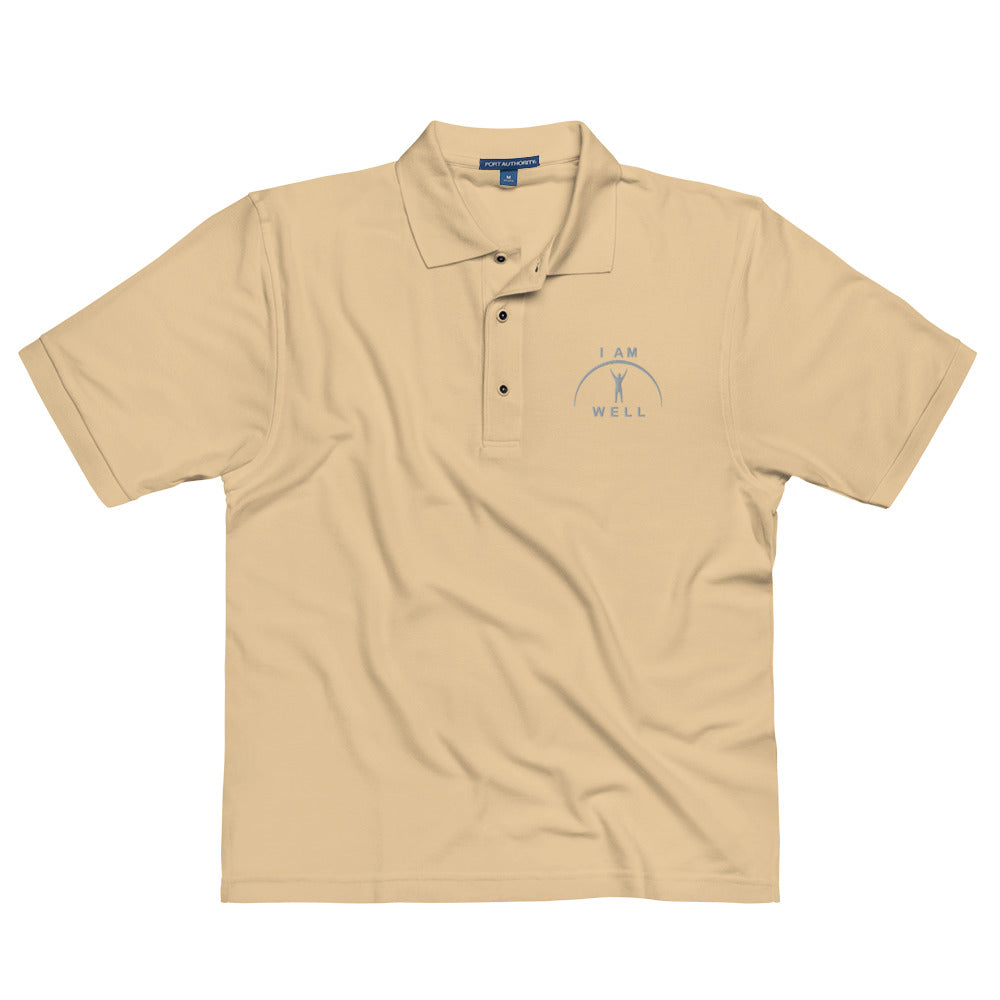 I AM WELL Men's Polos Grey Embroidered Logo (multiple color options)