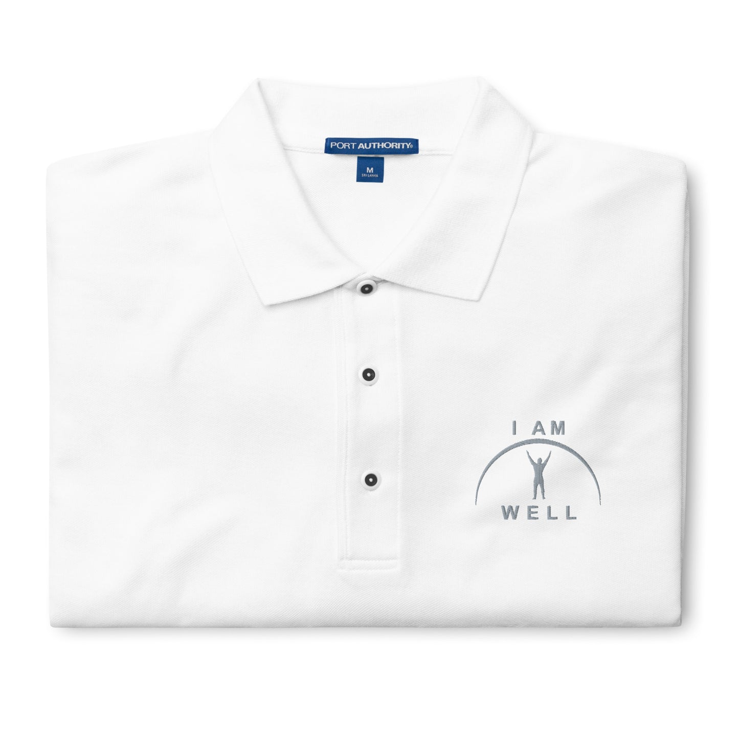 I AM WELL Men's Polos Grey Embroidered Logo (multiple color options)