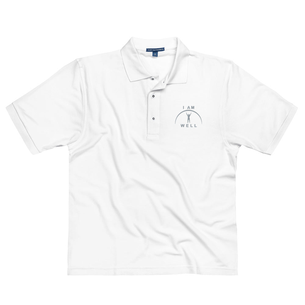 I AM WELL Men's Polos Grey Embroidered Logo (multiple color options)