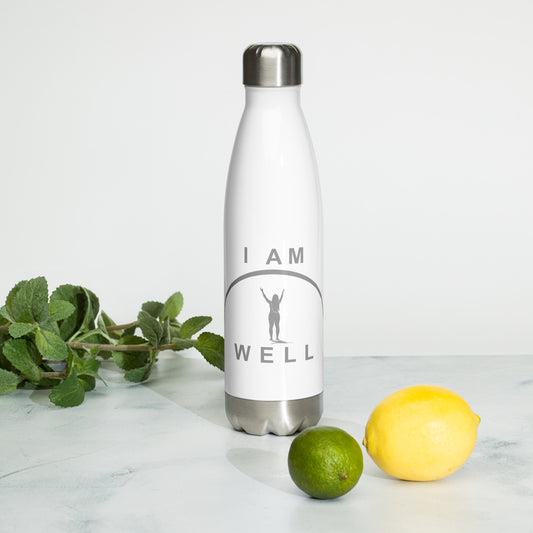 I AM WELL Women's Stainless Steel Water Bottle w/ Grey Logo (multiple color options)