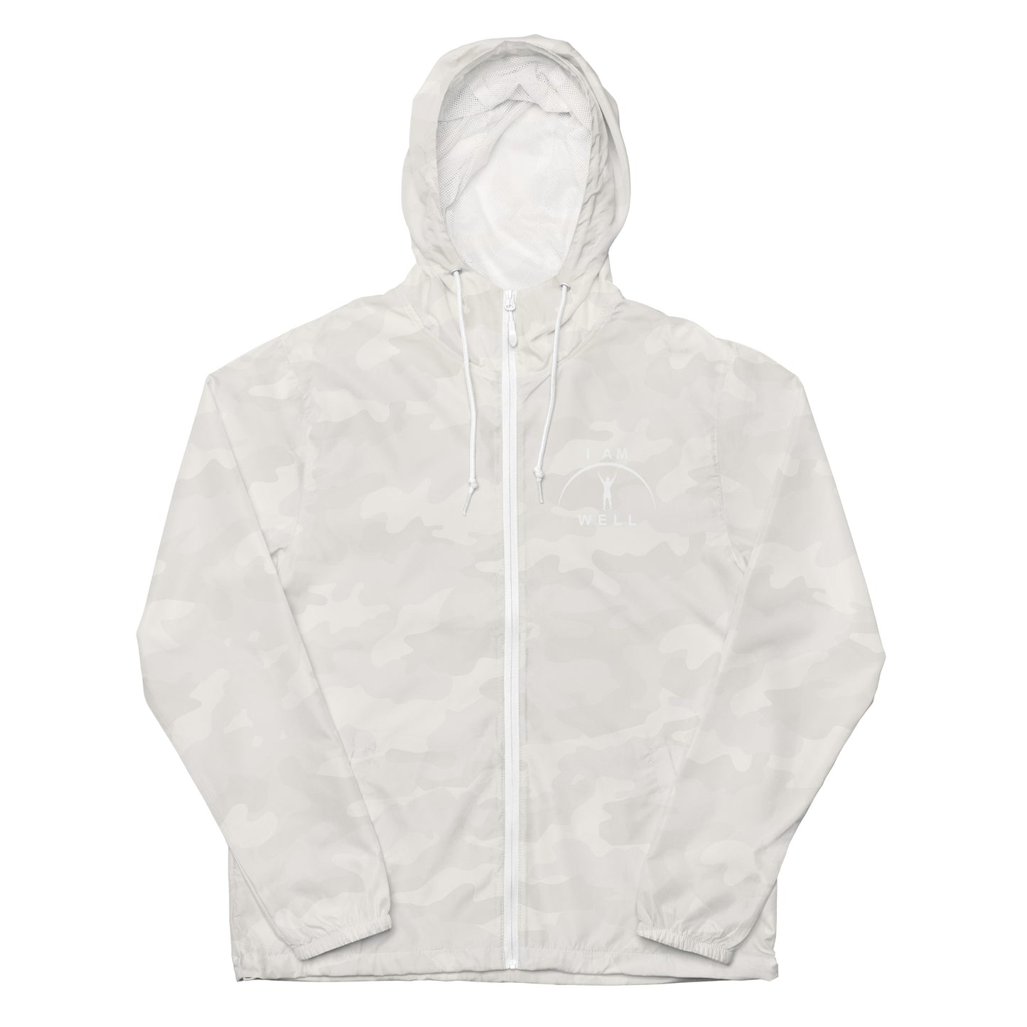 I AM WELL Men's Lightweight Zip Up Windbreaker - White Logo (multiple color options)